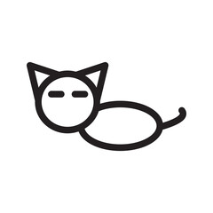 Cat icon with an annoyed expression, showcasing narrowed eyes and furrowed brows. Perfect for expressive designs, apps, and creative branding. Clean and modern vector style.
