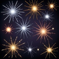 Fototapeta premium Sparkling starburst overlays for festive designs 