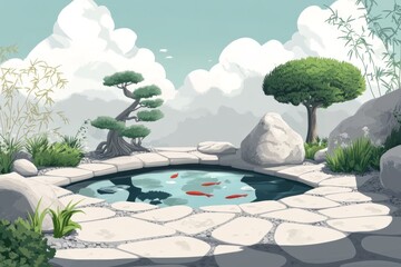 Serene Zen Garden Illustration