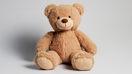 Obraz premium Cute Brown Teddy Bear on White Background