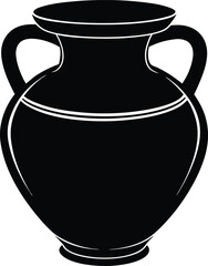 Ceramic pot silhouette vector illustration 