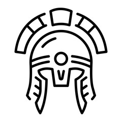 A line style icon of ancient helmet 