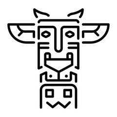 A line style icon of ancient totem 
