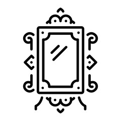 A line style icon of antique mirror 