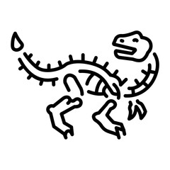 Dinosaur bones icon in line style 