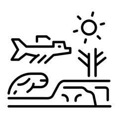 A line style icon of prehistoric fossils 