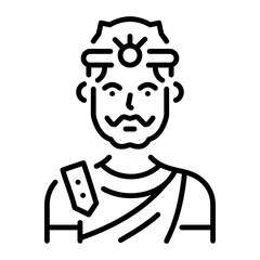 Roman emperor icon in line style 