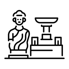 Sculpture exhibition icon in line style 