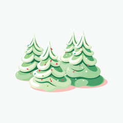 Christmas tree dessert cake vector illustration line art graphic iconic elements