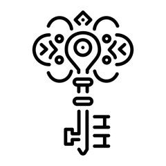 Vintage key icon in linear style 