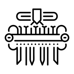 An outline style icon of beautiful comb clip 