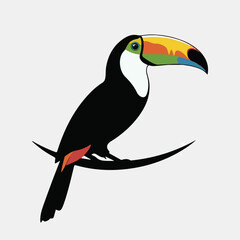 Toucan Bird vector illustration line art logo iconic design