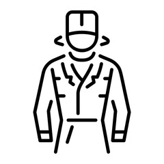 Linear character icon of a fashion model 