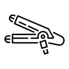 Hair straighter outline style icon