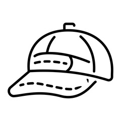 A line style icon of a p cap 