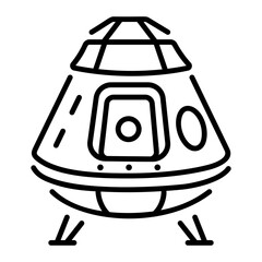 Space capsule icon in linear style 