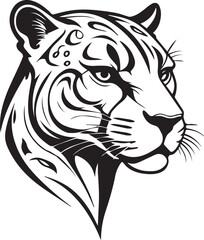 Obraz premium Tiger head silhouette illustration, tiger head log, tiger head tattoo.