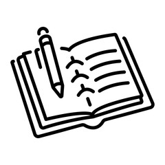 Logbook icon in linear style 