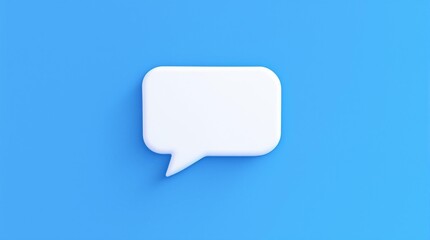 Naklejka premium 3d blank Chat message speech icon. social media online message box concept. isolated on blue background 
