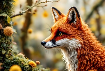 Obraz premium Red Fox Exploring the Forest