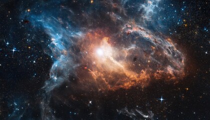 Nebula and galaxies in space. Abstract cosmos background 