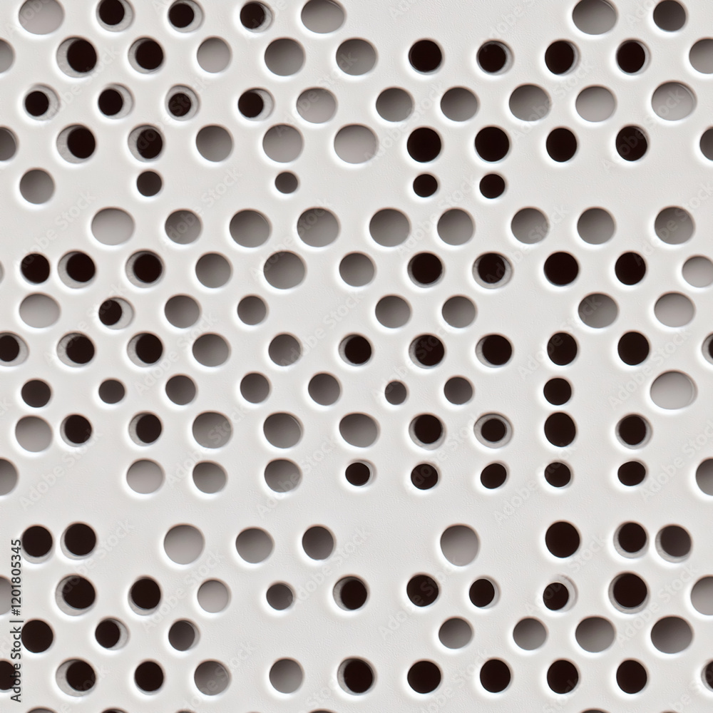 Poster white perforated circular texture with geometric pattern