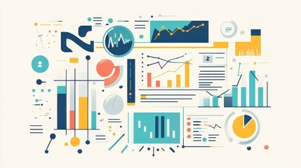 Business-themed background with a stock chart, corporate icons, and economic data, dynamic market trends.