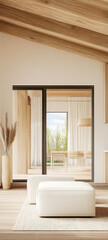 Fototapeta premium Elegant interior design showcasing modern living space with natural elements in daylight