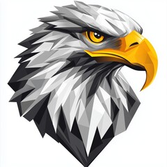 Futuristic eagle design, geometric sharpness meets metallic shine