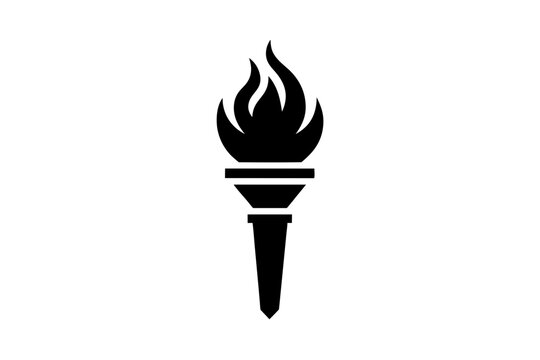 Modern Torch Flame Logo Icon Vector Template Illustration

