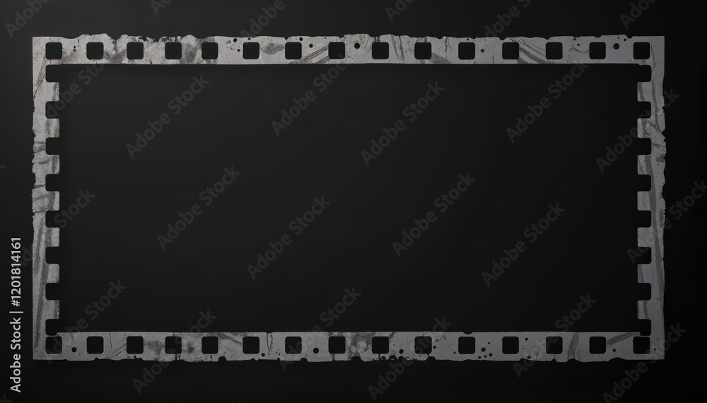 Aufkleber blank filmstrip frame on dark background adding own photos text