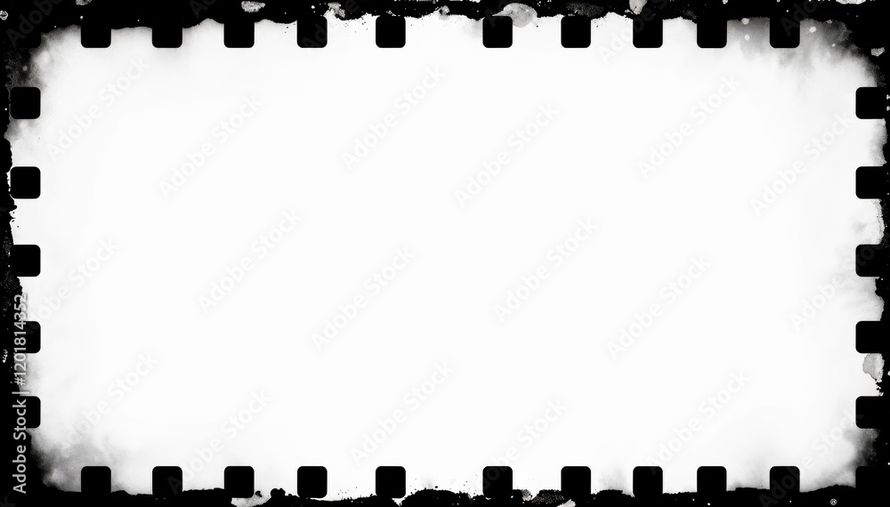 Poster blank film negative frame with grunge edges adding own photos text