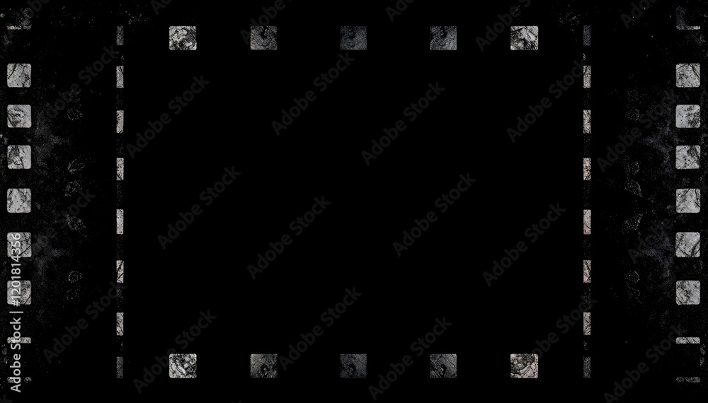 Poster grungy film strip border; vintage retro projects add own text !