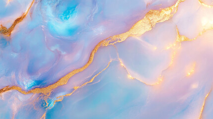 Fototapeta premium Elegant Marble Pattern Featuring Striking Gold Veins in Soft Pastel Colors