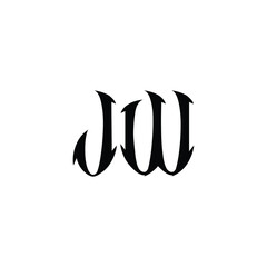 JW monogram logo design letter text name symbol monochrome logotype alphabet character simple logo