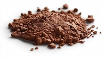 A rich mocha brown powder elegantly spreads across the surface, revealing its creamy texture and delightful warm undertones in a captivating artistic display