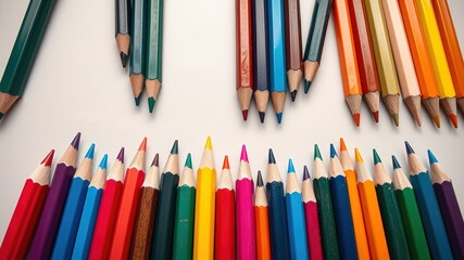 Fototapeta premium Colorful Pencils Back to School - Sharp Bright AI Art