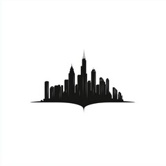 Naklejka premium Minimalist skyline design, ideal for real estate agencies in urban areas