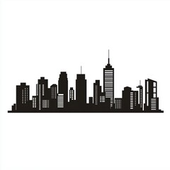 Obraz premium Clean and modern design with skyline silhouette, ideal for urban real estate firms