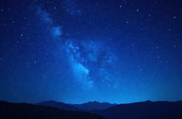 Night shining starry sky, blue space background with stars, cosmos