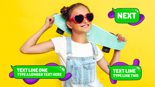 Kids And Teens Neon Speech Balloon Lower Thirds 
