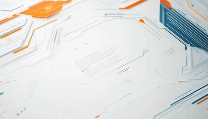 Technical document background, white background with orange and blue elements