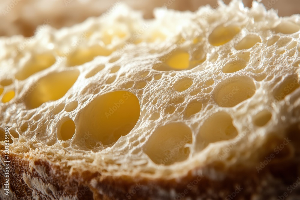 Aufkleber close up view of bacteria colonizing organic bread surface in indoor setting during afternoon. gener
