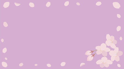桜の花のバナー背景素材　横長　16:9
