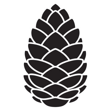 black pine cone silhouette clip art preview