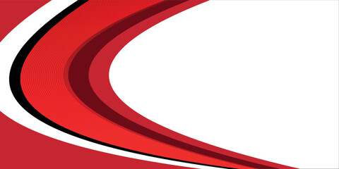 Vector red line background curve element with white space for text and message design, overlapping layers, vector