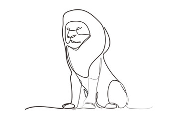 Mighty lion line drawing art