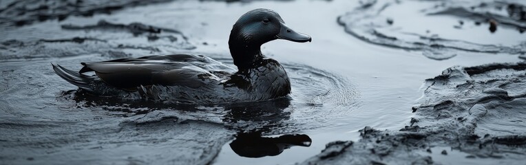 Volunteers rescue an oil-soaked bird, bringing attention to wildlife conservation and environmental responsibility.