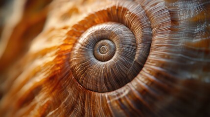 Macro close up of snail shell.
