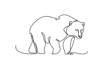 Bear line art drawing can be used for minimalist wall decoration